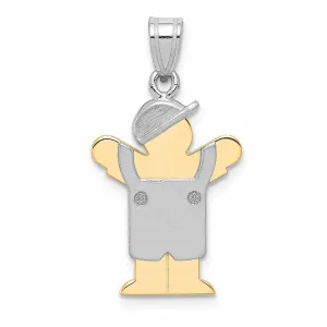 14 Two-tone Polished Small Boy With Hat Love Charm