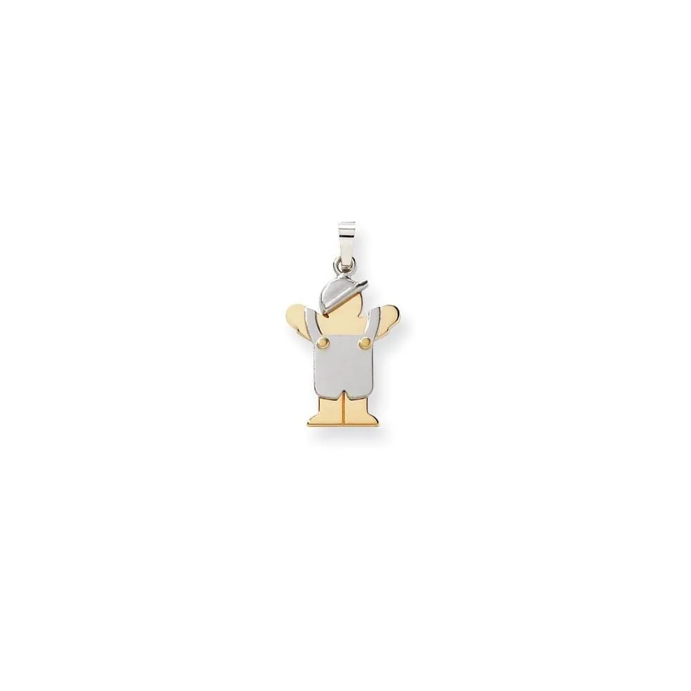 14 Two-tone Polished Small Boy With Hat Love Charm