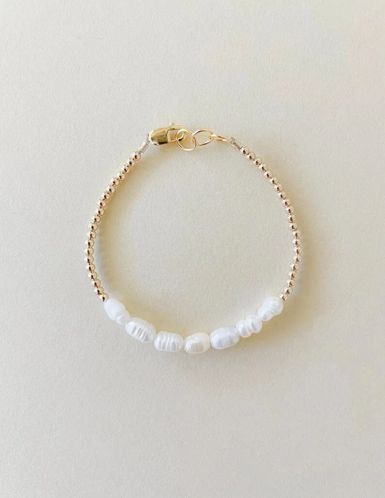 14k Gold Filled Little Pearl Bracelet