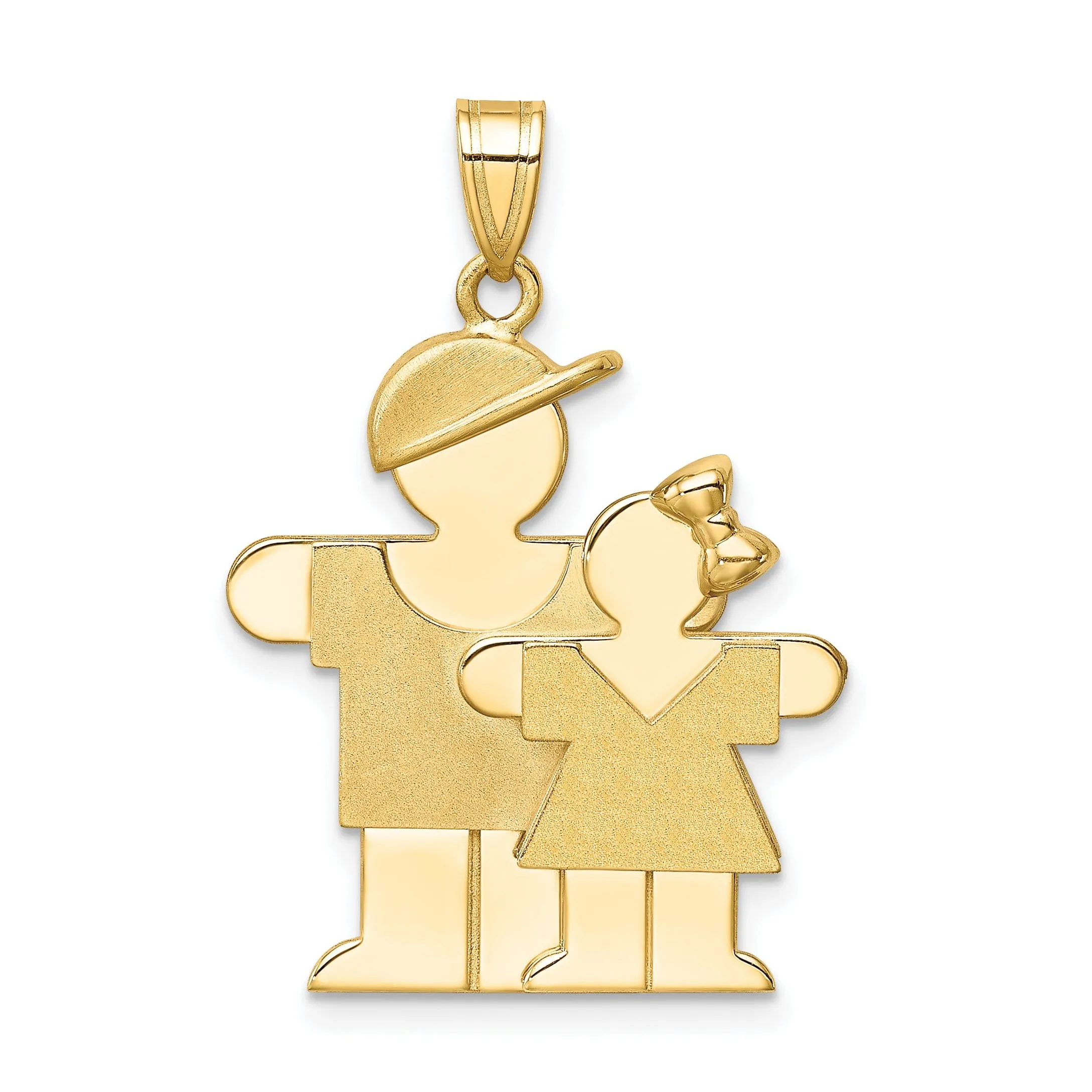 14k Yellow Gold Big Boy/Little Girl Hugs Charm