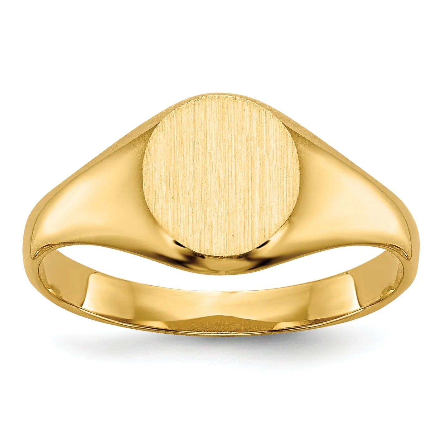 14k Yellow Gold Engraveable Signet Children Ring