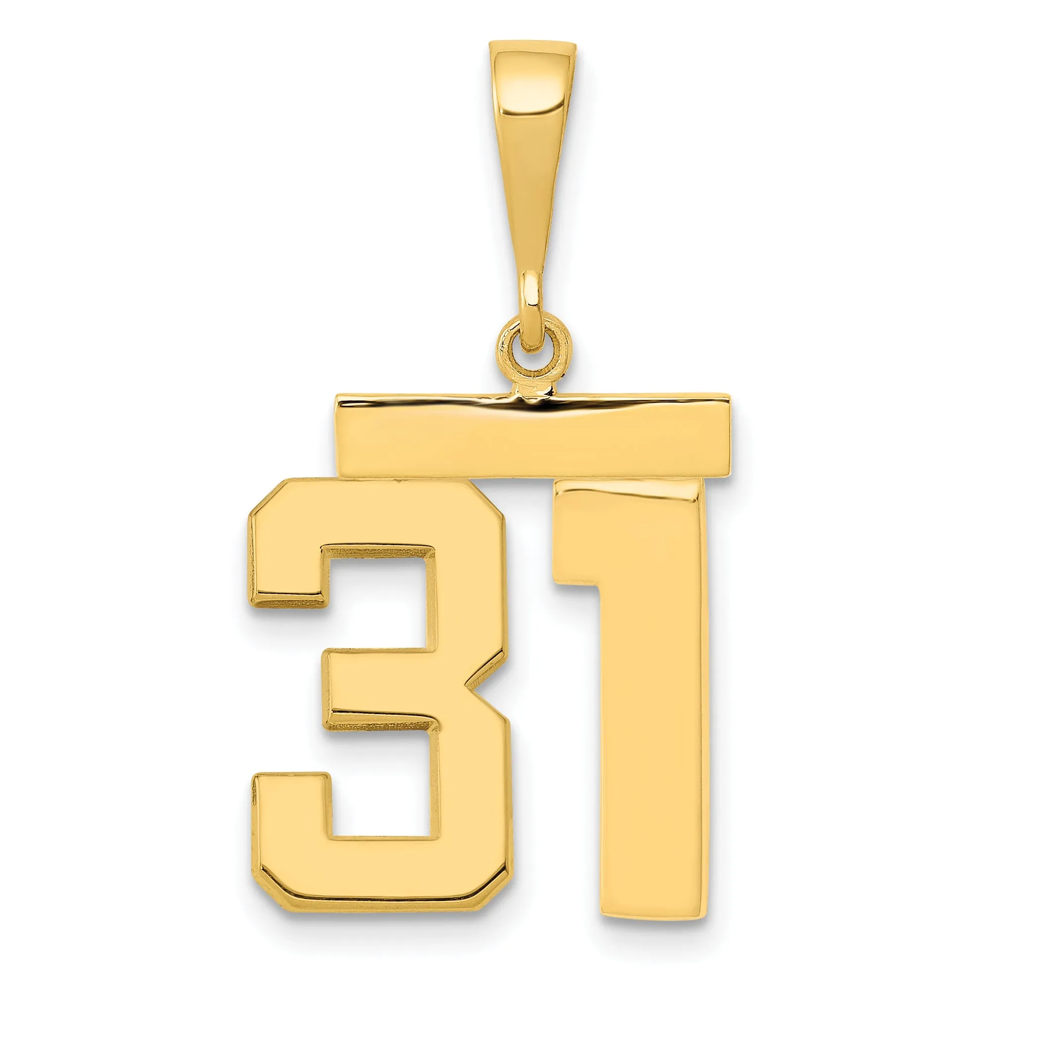 14k Yellow Gold Medium Polished Number 31 Charm