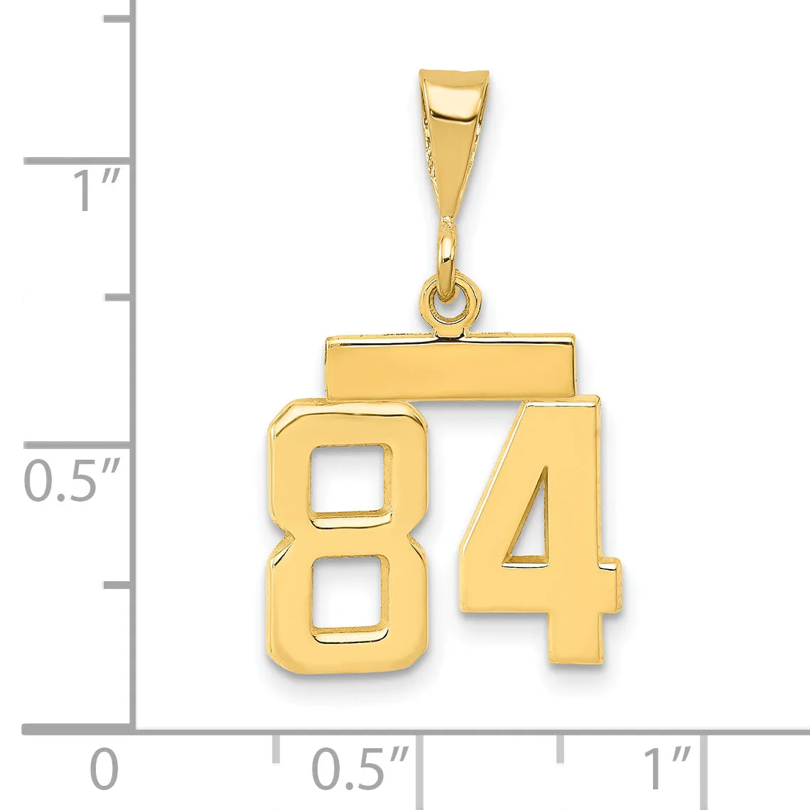 14k yellow gold small polished number 84 charm