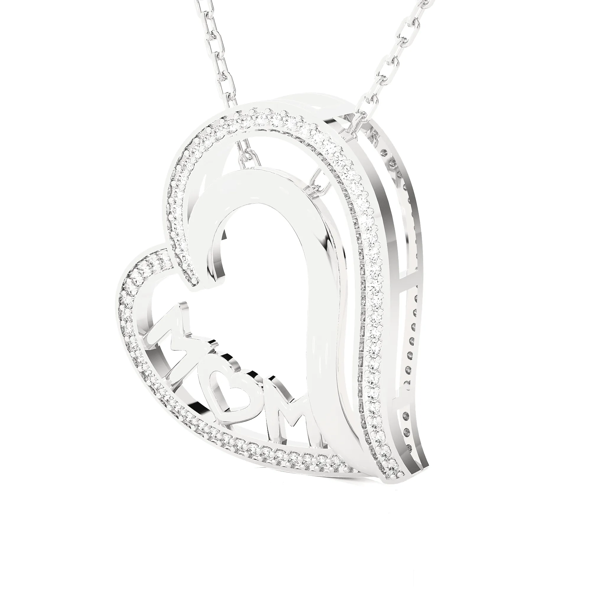 1/5  ctw Round Lab Grown Diamond Heart Pendant