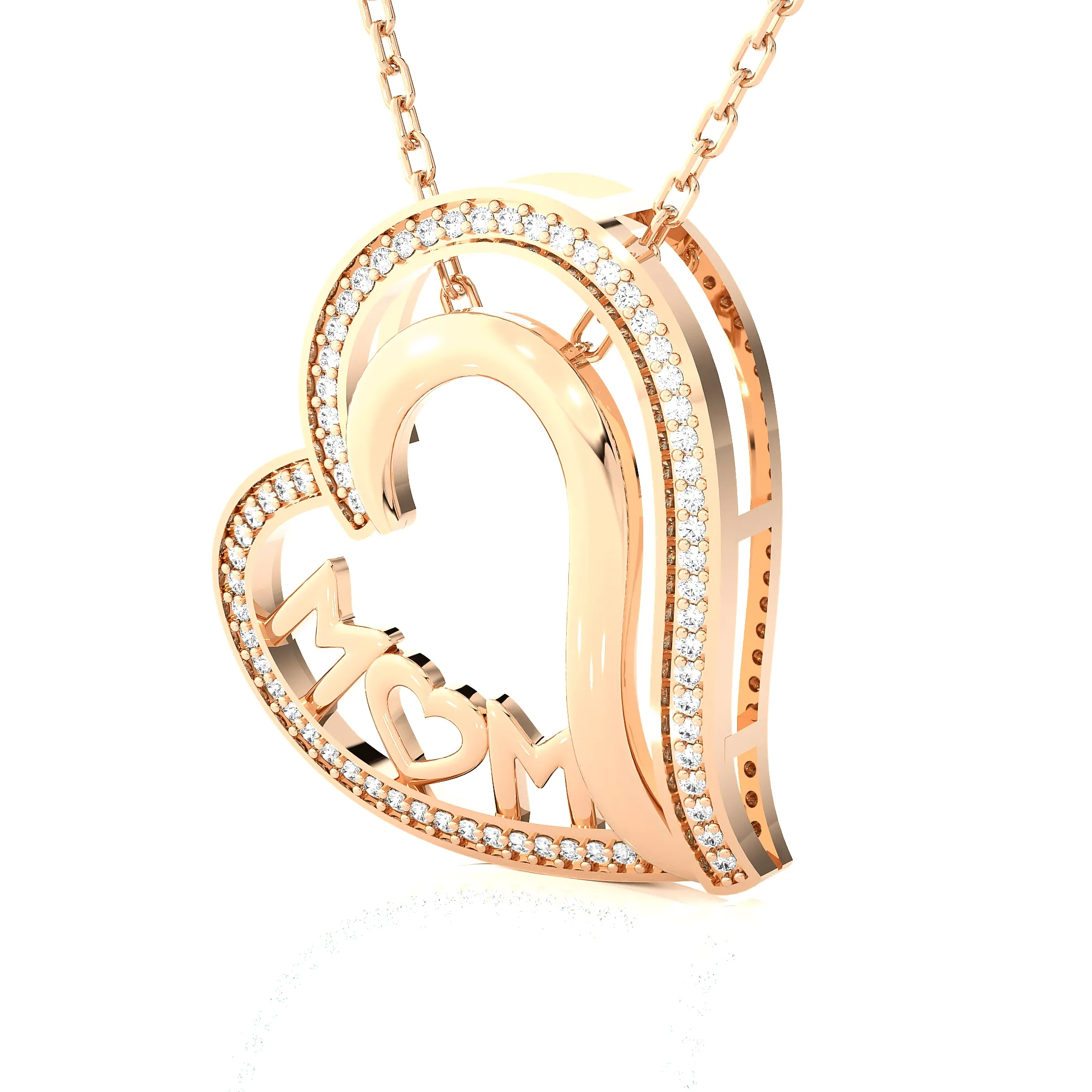 1/5  ctw Round Lab Grown Diamond Heart Pendant