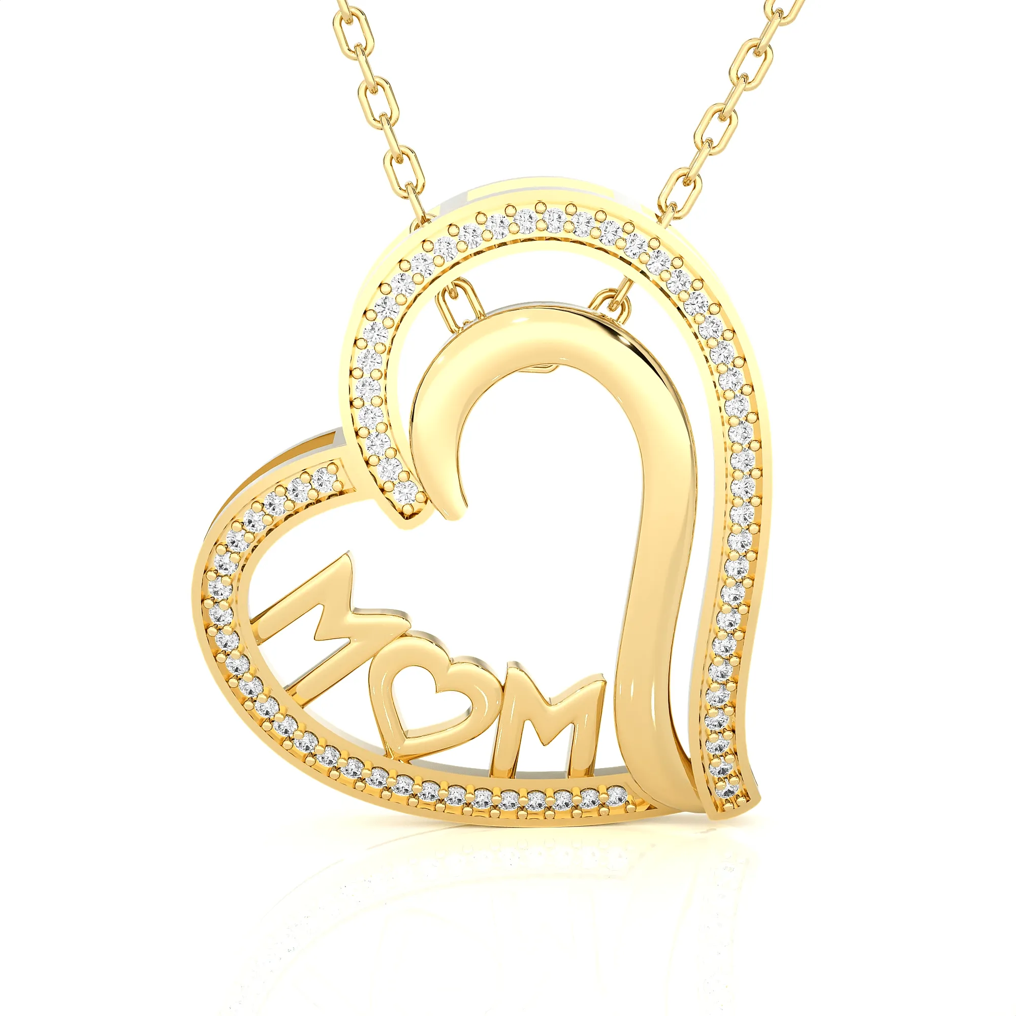 1/5  ctw Round Lab Grown Diamond Heart Pendant