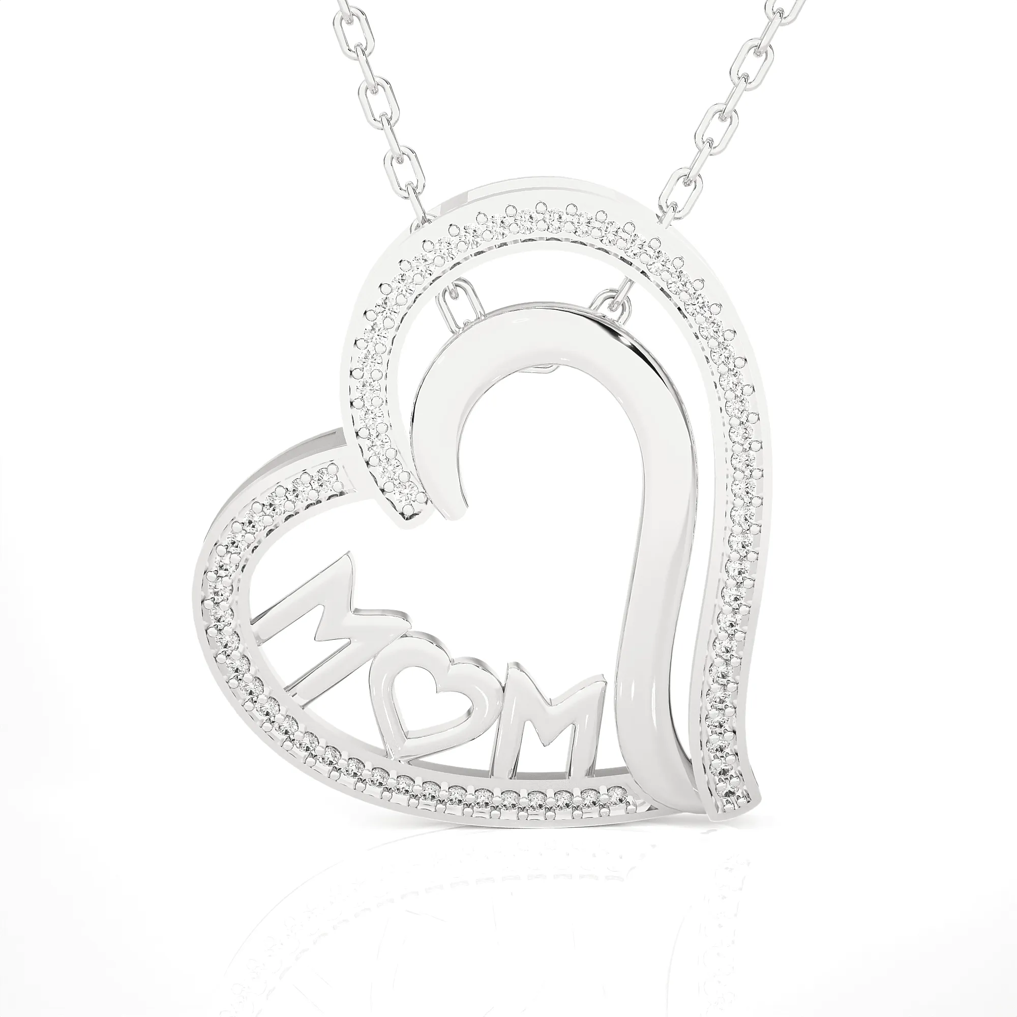 1/5  ctw Round Lab Grown Diamond Heart Pendant