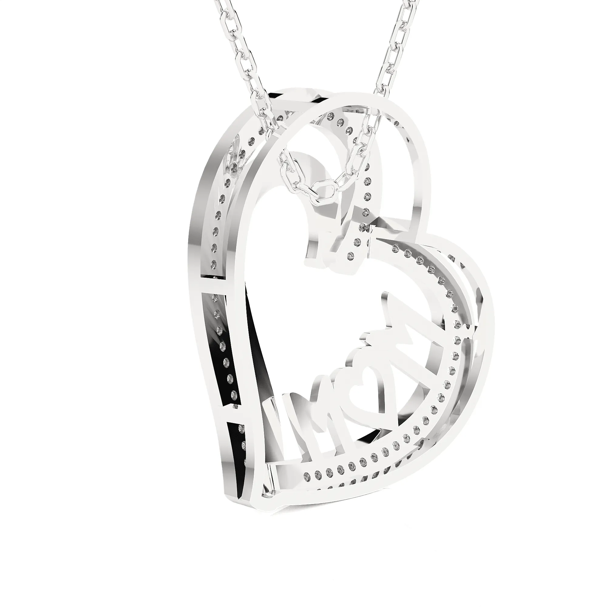 1/5  ctw Round Lab Grown Diamond Heart Pendant