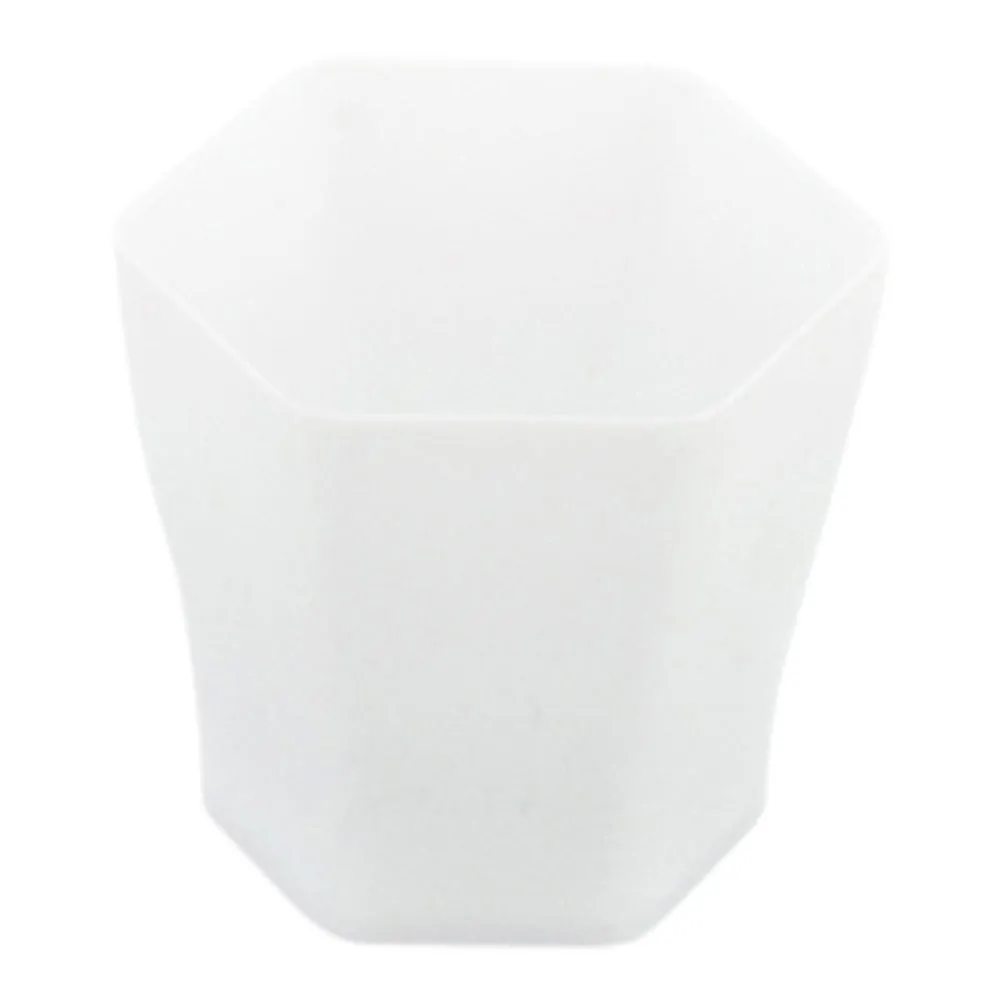 2 oz Hexagon White Plastic Glass - 1 3/4" x 1 3/4" x 1 3/4" - 100 count box