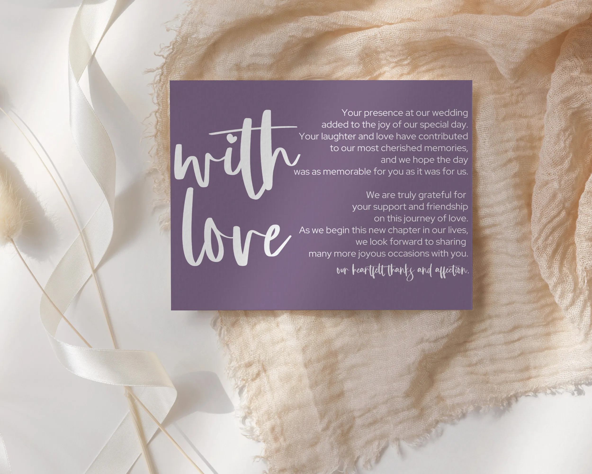 25-Pack Everafter Reception Thank You Cards - 4x6 Wedding Table Favors