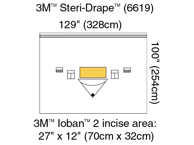 3M™ Steri-Drape™ Sterile Large Isolation Orthopedic Drape, 129 x 100 Inch, 1 Case of 5