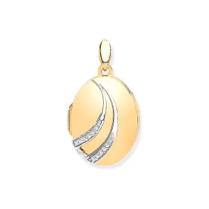 9ct Gold Diamond-Adorned Oval Locket, Timeless Radiance, 18mm, 18" Chain, Gift box included