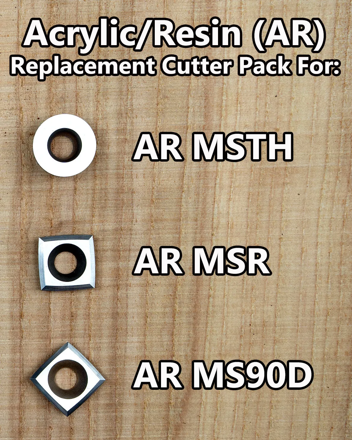 Acrylic/Resin Cutter Pack for Mid Size 3 Tool Set - AR MSTH, AR MSR & AR MS90