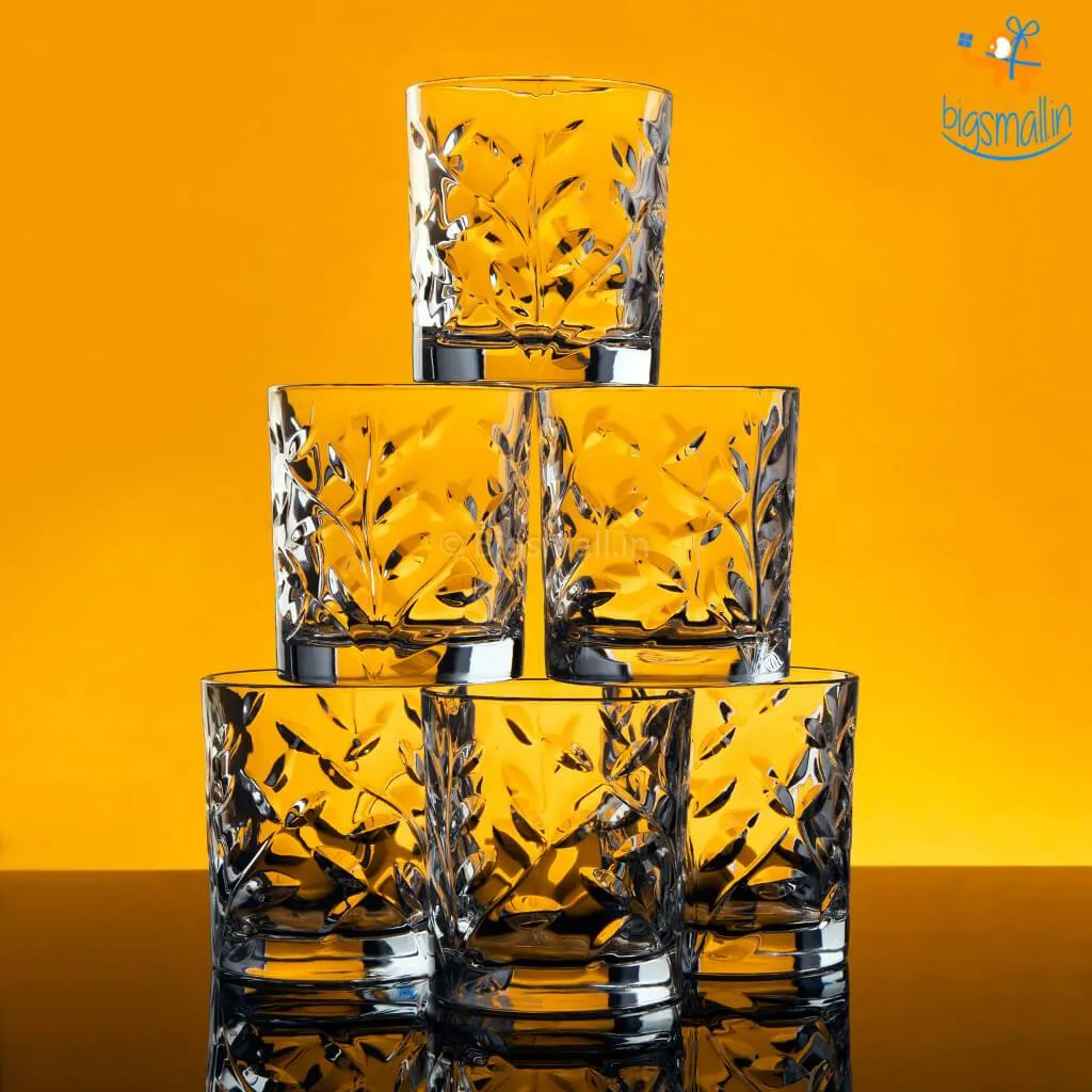 Autumn Leaves Whiskey Glasses - Set of 6