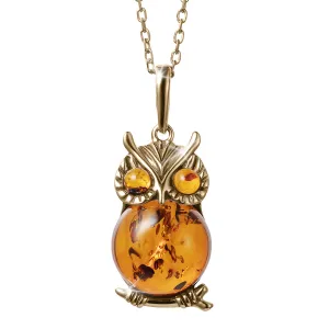 Baltic Amber Wise Owl Pendant