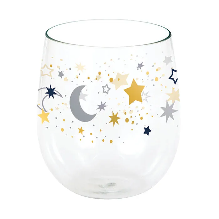 Bulk Starry Night Plastic Wine Glasses (6 per Case)