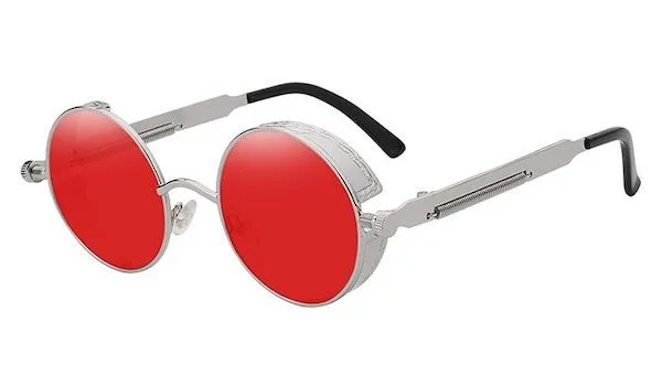 Classy Men Red Silver Vintage Glasses