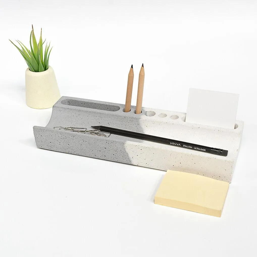 Concrete Desk Stationery Organizer