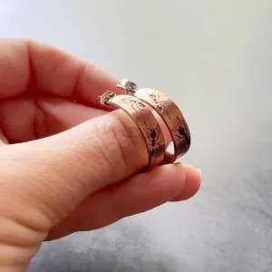 Copper and Sterling Silver Hoop Earrings with Ants -- Ant Insect Earrings Also Available in Brass and Sterling Silver