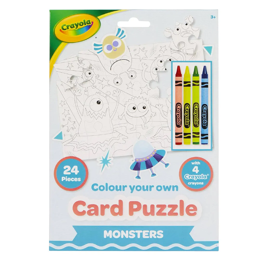 Crayola Colour Your Own Monsters Card Puzzle & 4 Crayons