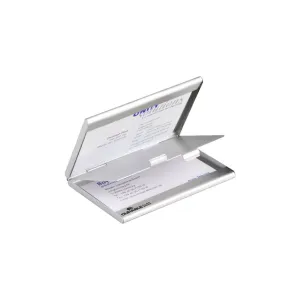 Durable Business Card Case Duo, Metallic Silver