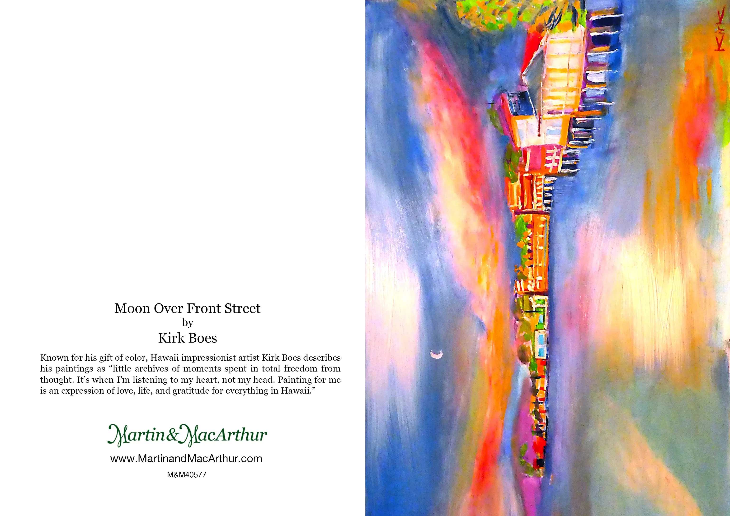 Greeting Card "Moon Over Front Street" by Kirk Boes