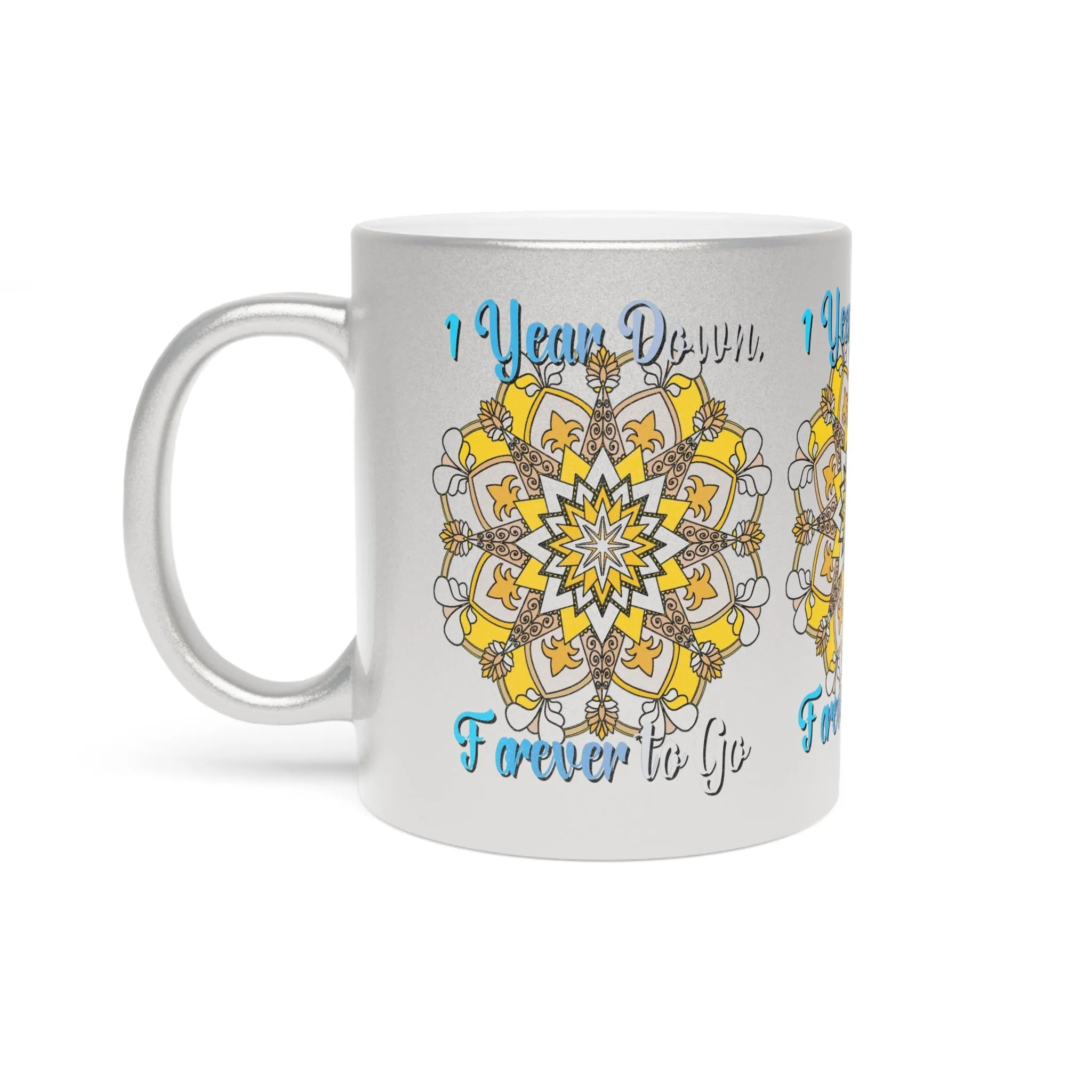 Handmade Mandala Metallic Mug - 1 Year Wedding Anniversary Gift