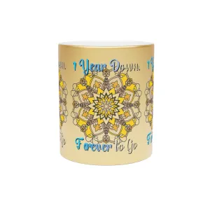 Handmade Mandala Metallic Mug - 1 Year Wedding Anniversary Gift