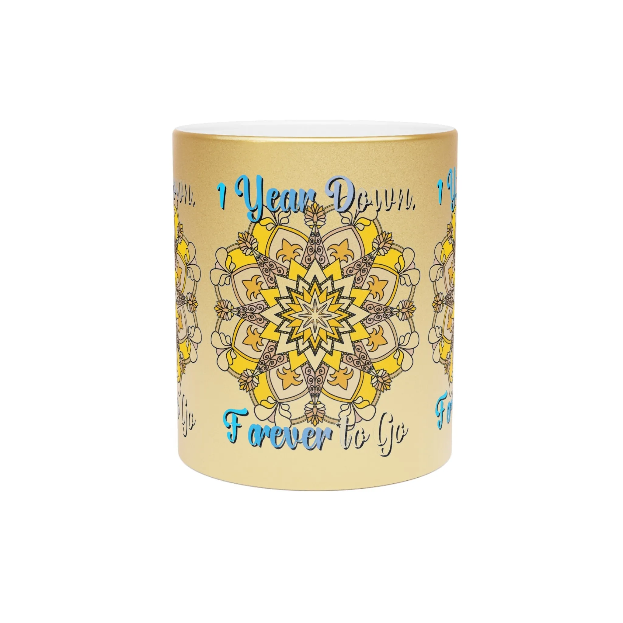 Handmade Mandala Metallic Mug - 1 Year Wedding Anniversary Gift