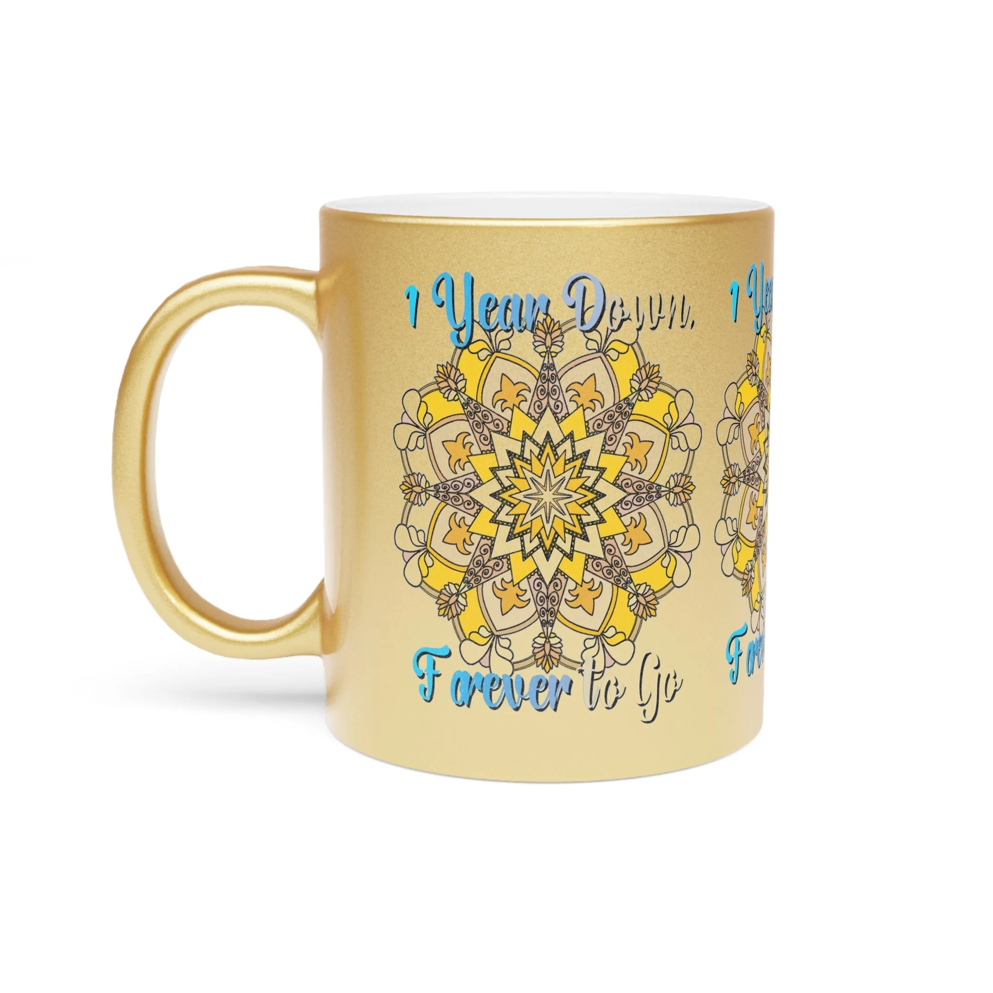 Handmade Mandala Metallic Mug - 1 Year Wedding Anniversary Gift