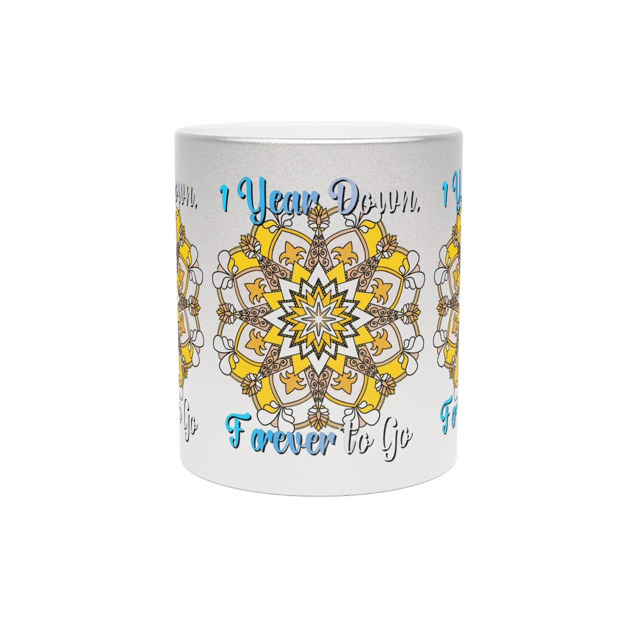 Handmade Mandala Metallic Mug - 1 Year Wedding Anniversary Gift