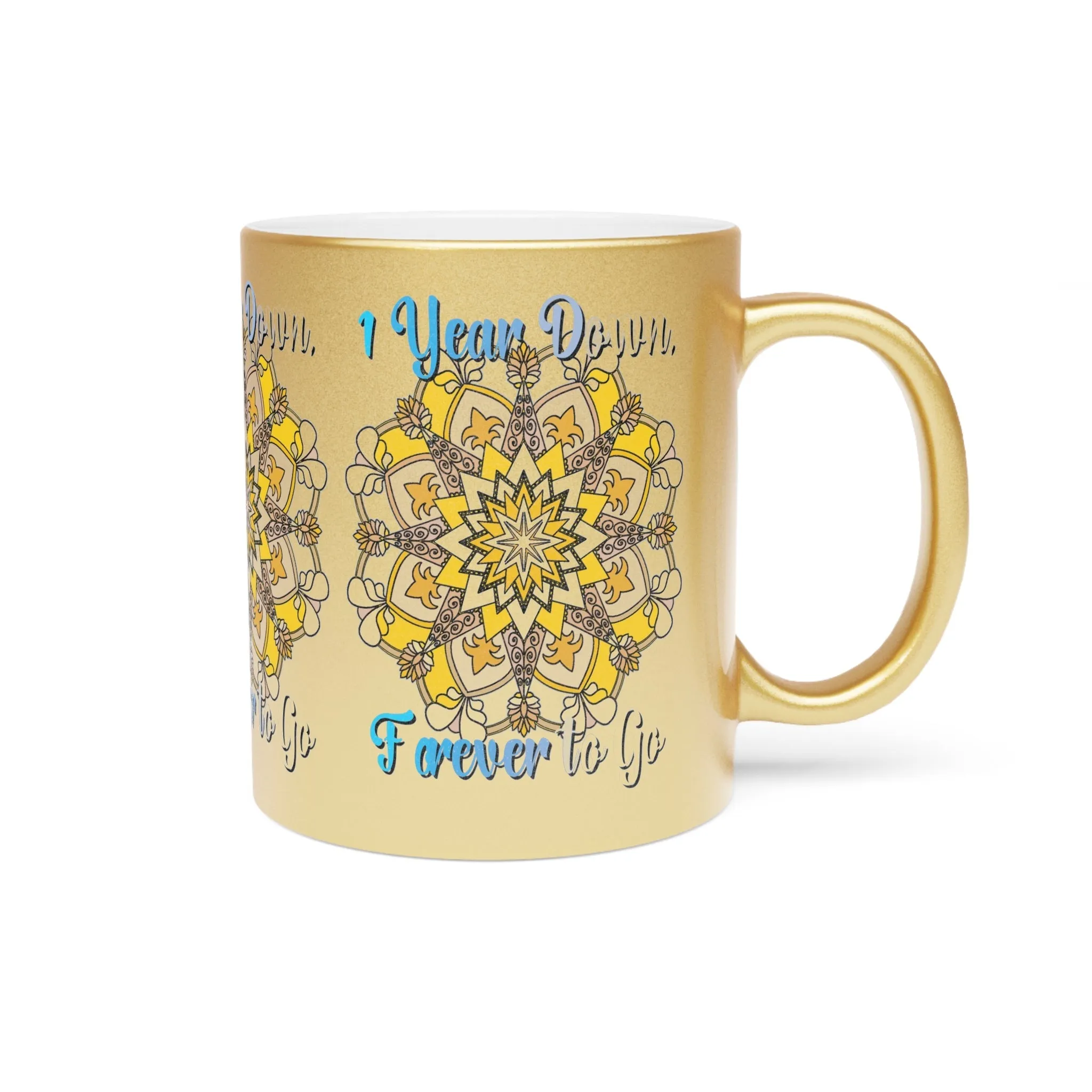 Handmade Mandala Metallic Mug - 1 Year Wedding Anniversary Gift