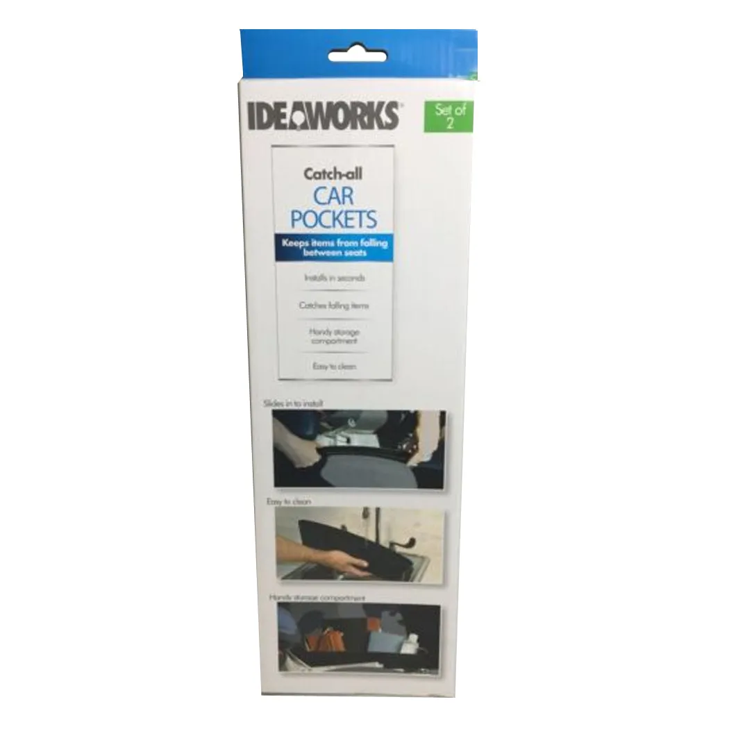 Ideaworks Catch-All Car Pockets - Front Seat Organizer (Set of 2)