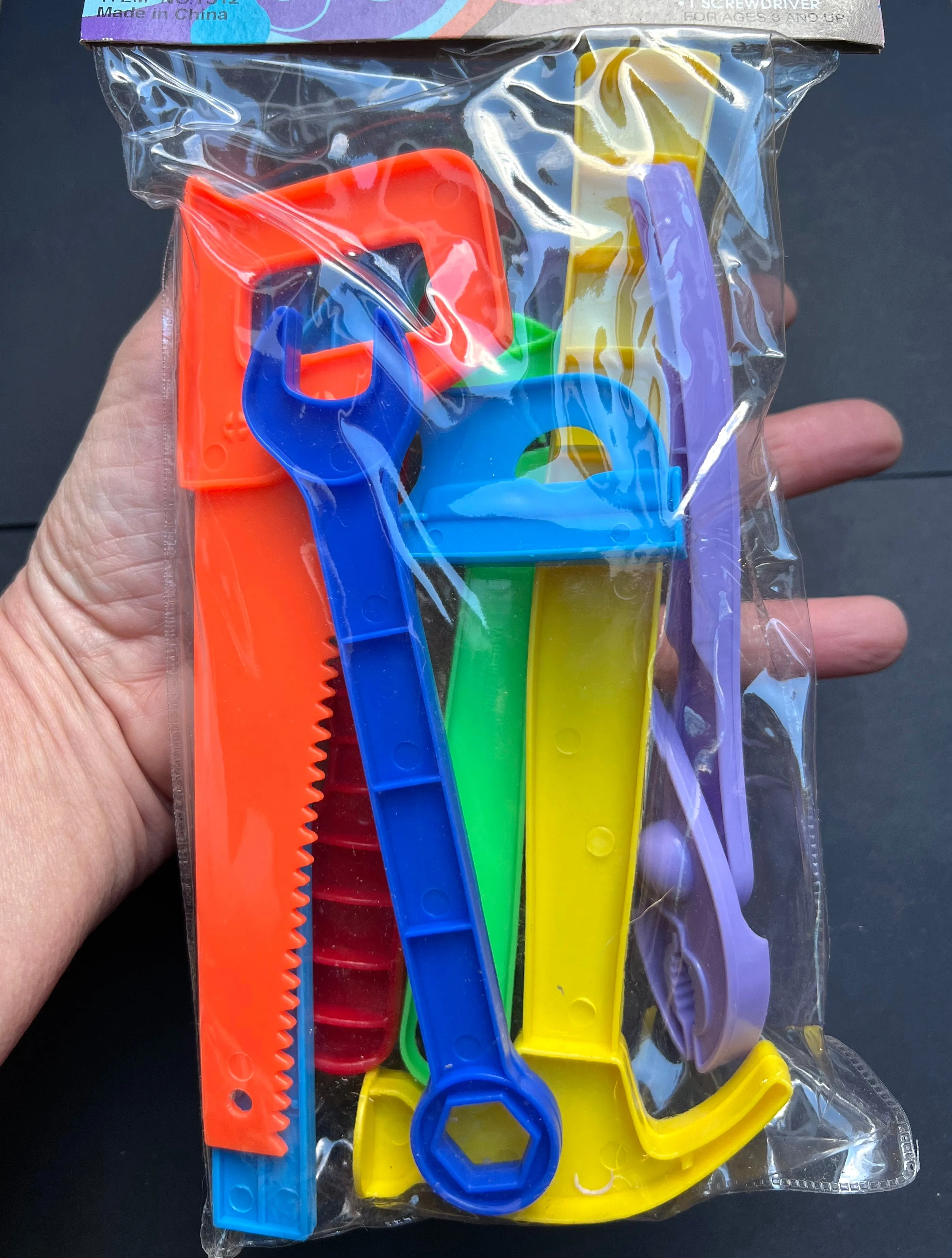 Kiddy Tool Set -7 Big Plastic Neon Tools