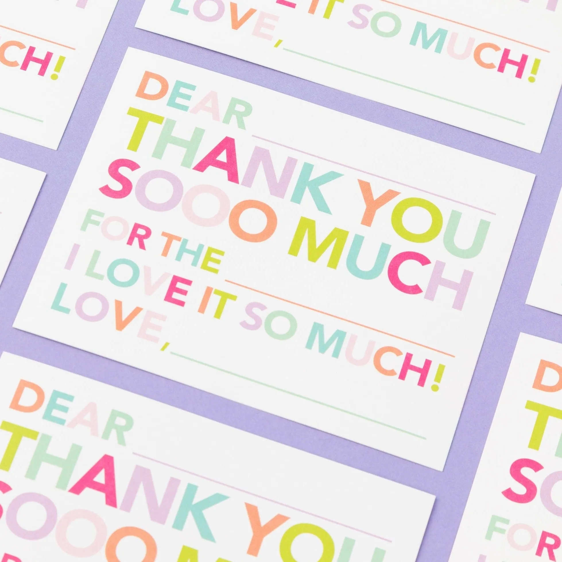 Kids Fill In Thank You Notes - Pinks