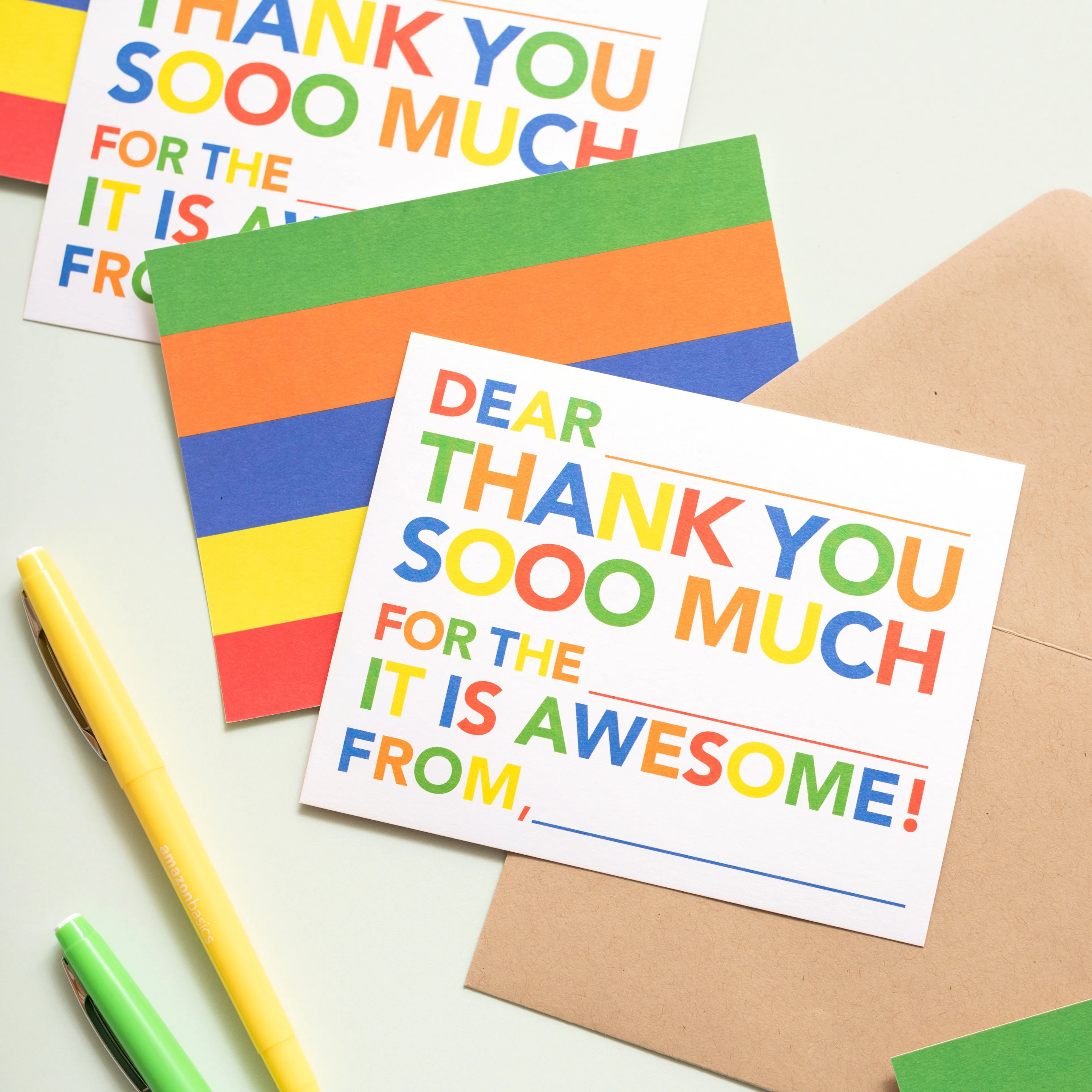 Kids Fill in Thank You Notes - Primary