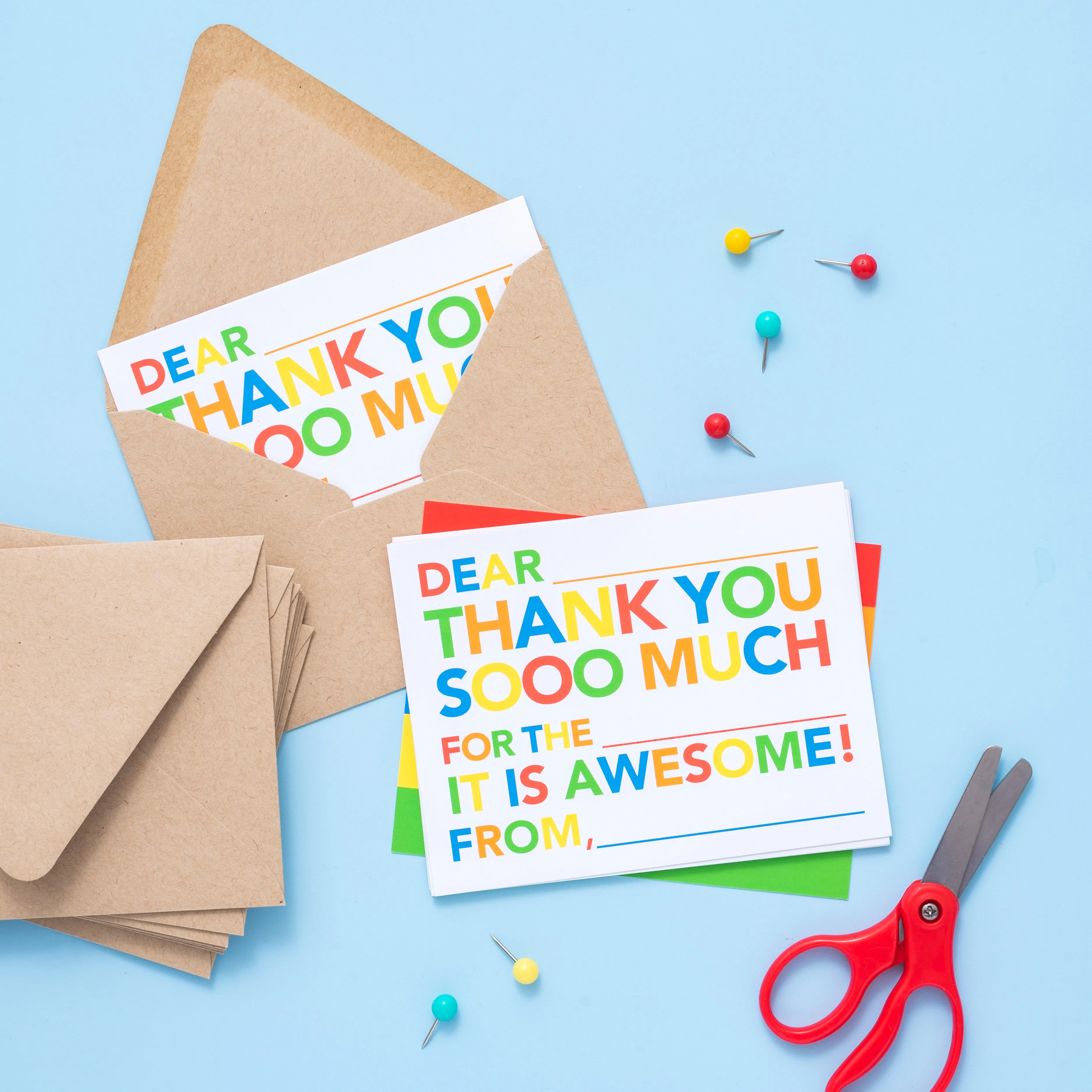 Kids Fill in Thank You Notes - Primary