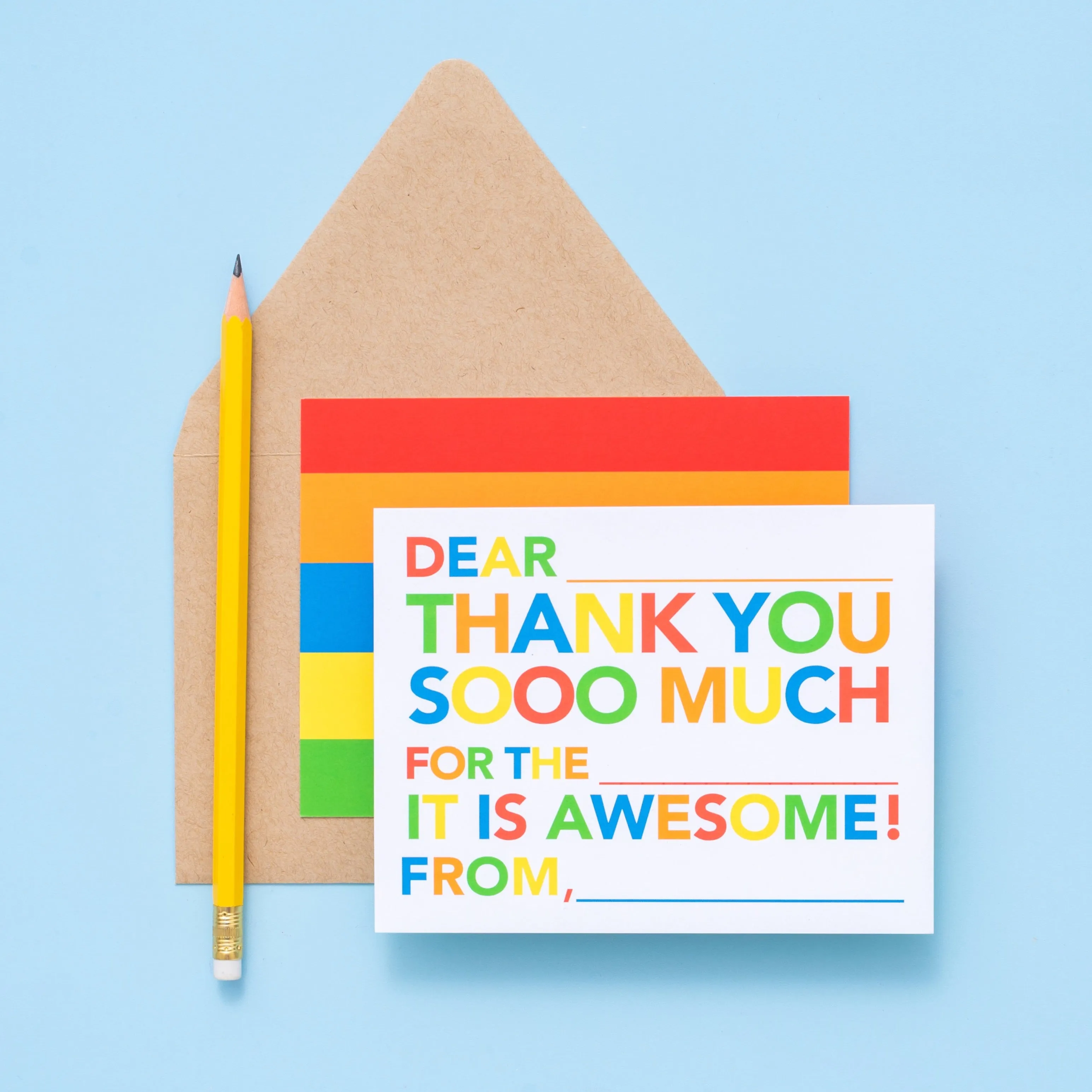 Kids Fill in Thank You Notes - Primary