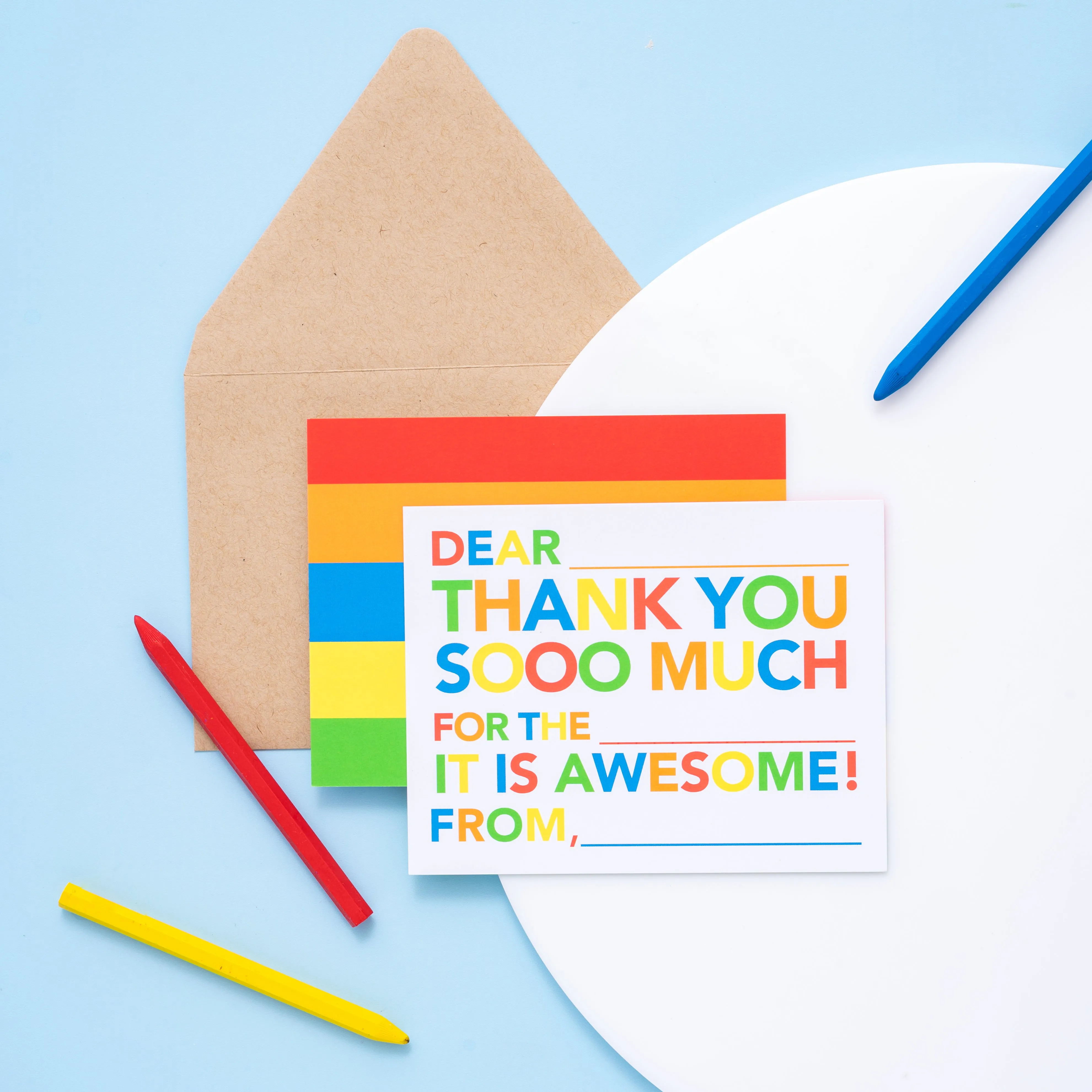 Kids Fill in Thank You Notes - Primary