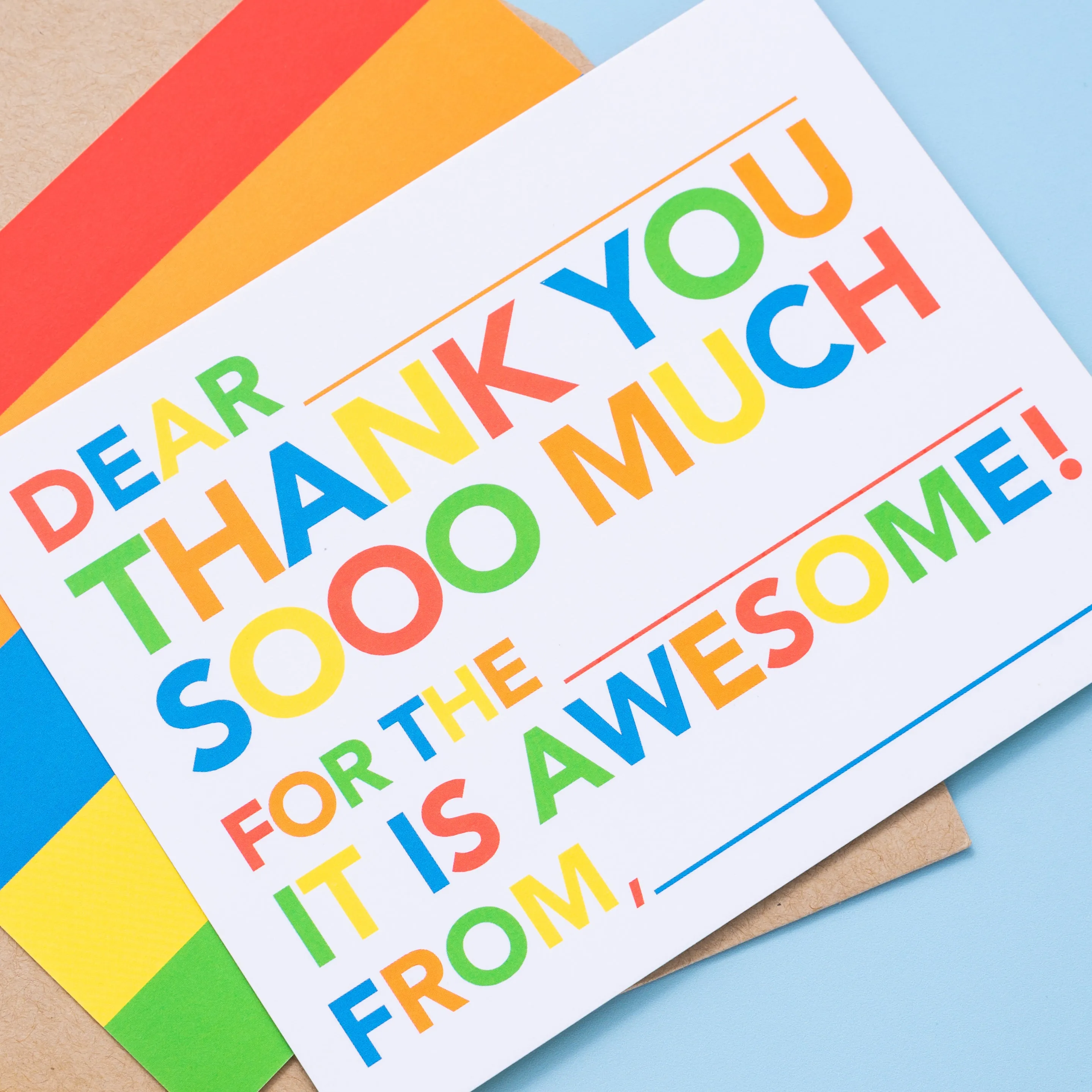 Kids Fill in Thank You Notes - Primary