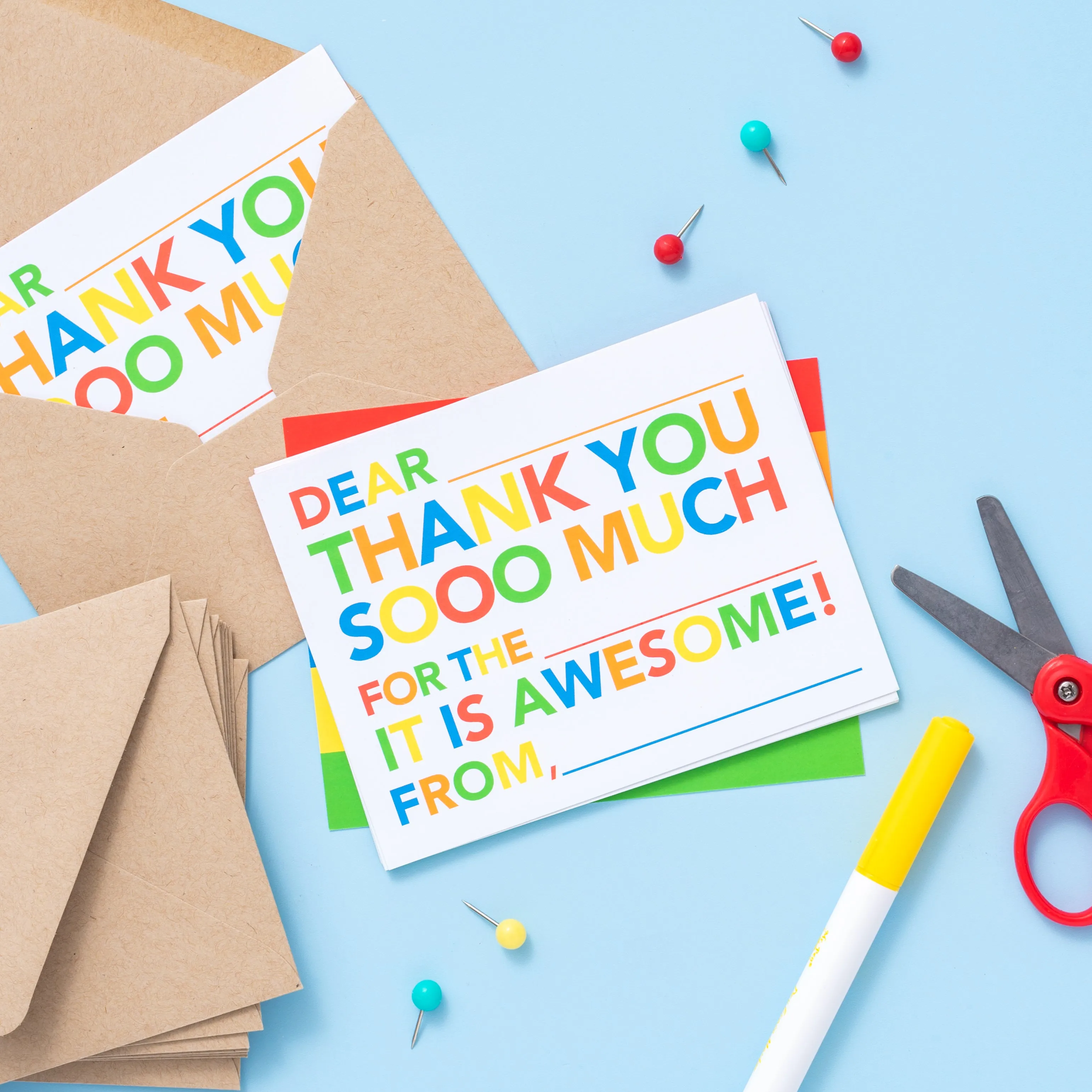 Kids Fill in Thank You Notes - Primary