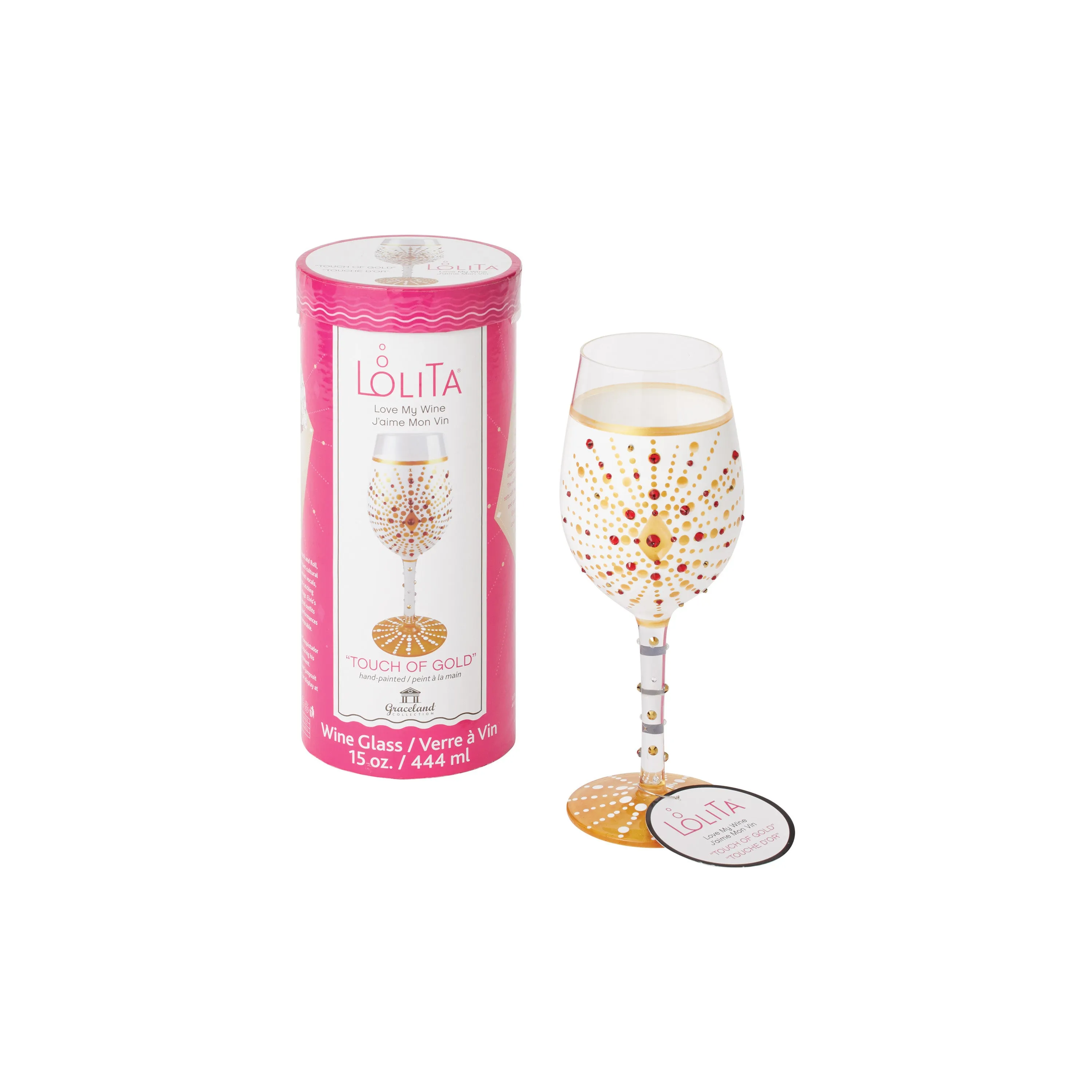 Lolita Elvis Touch Of Gold Wine Glass