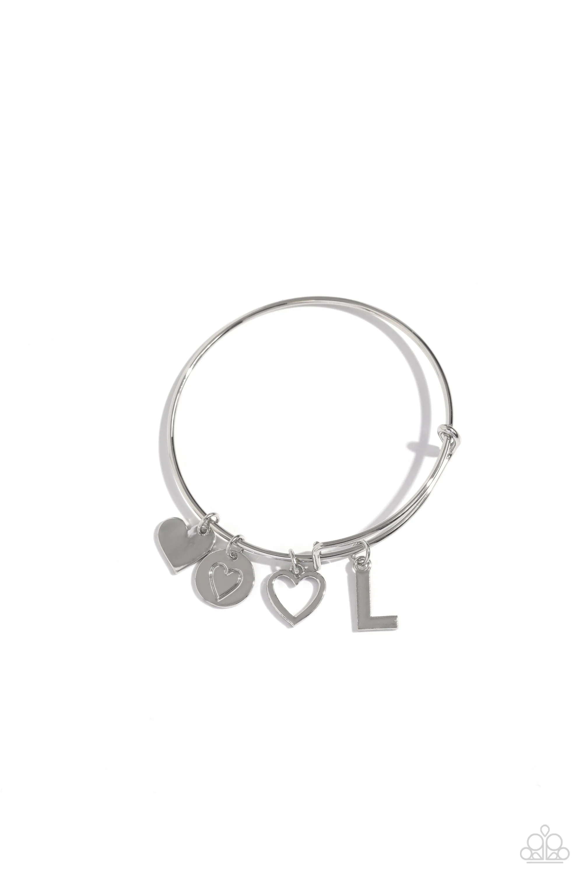 Making It INITIAL - Silver - L Bracelet - Paparazzi Accessories