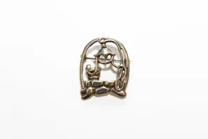 McCLELLAND BARCLAY Sterling Silver Repoussé Wishing Well Brooch