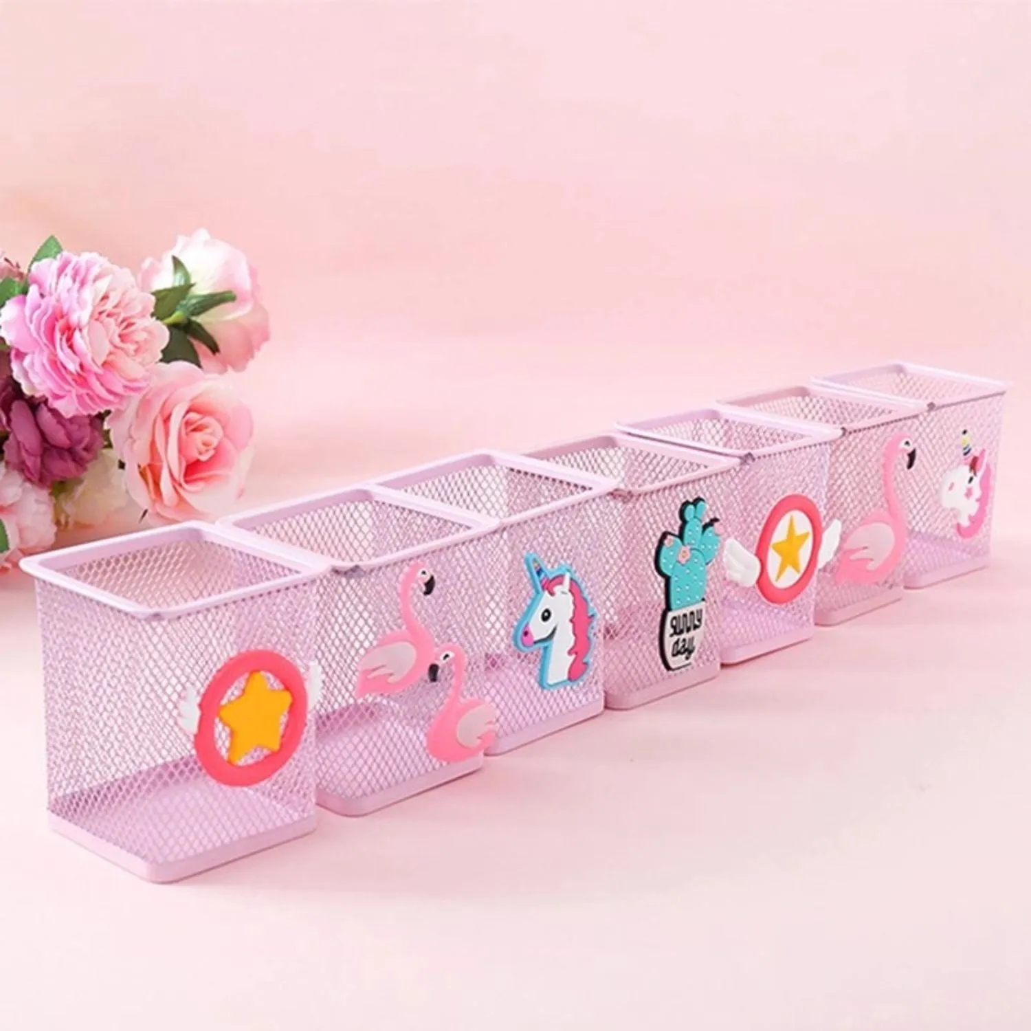 Mesh Pen Stand - Pink