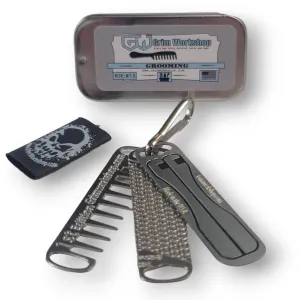 Micro Grooming Kit : EDC tweezers, comb, and file