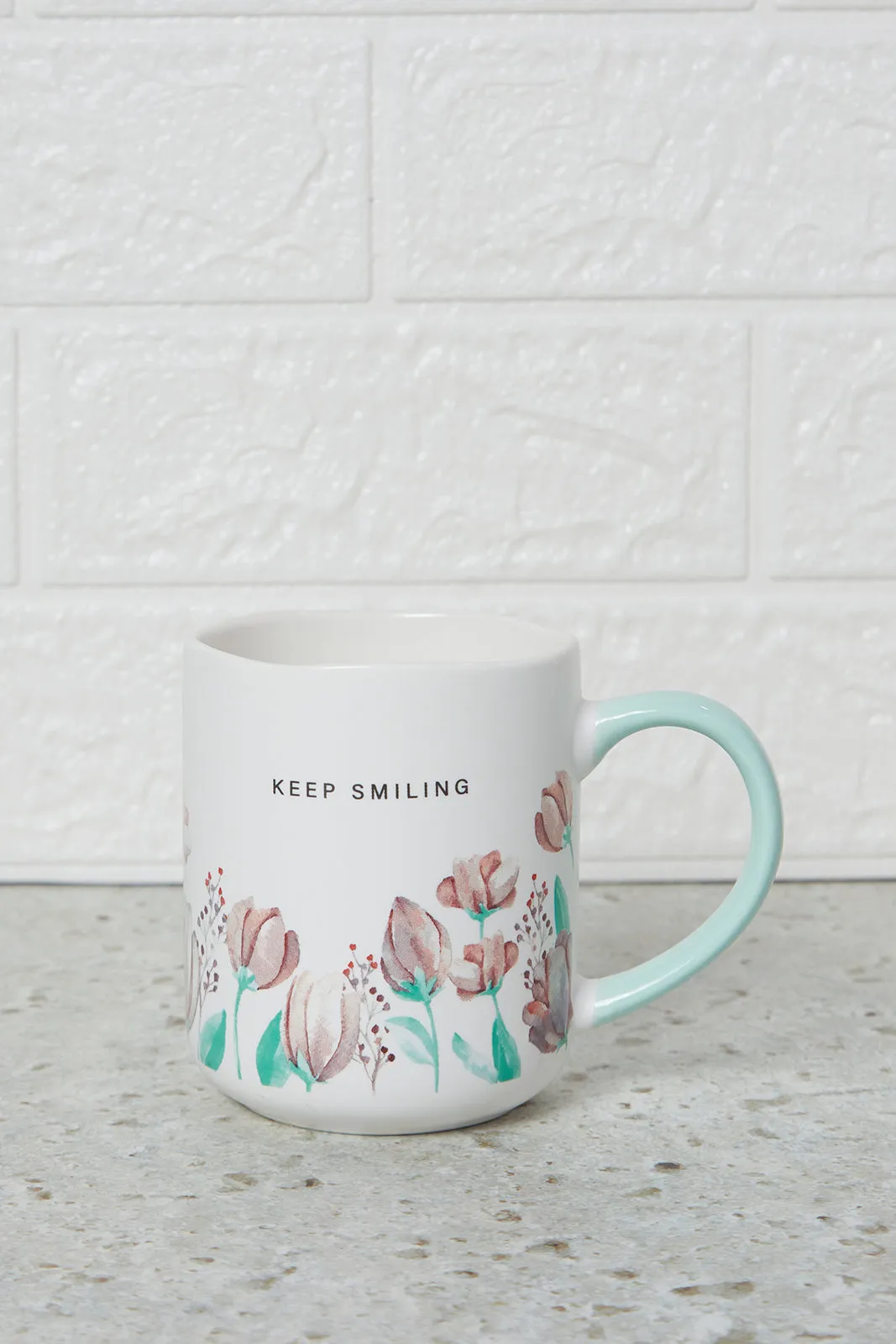 Mint Keep Smiling Mug (14Oz)