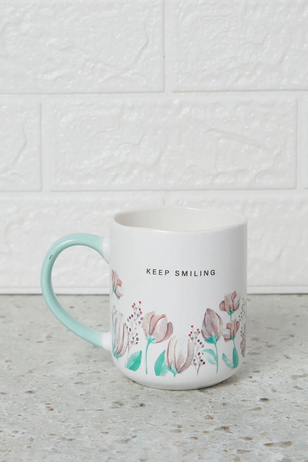 Mint Keep Smiling Mug (14Oz)