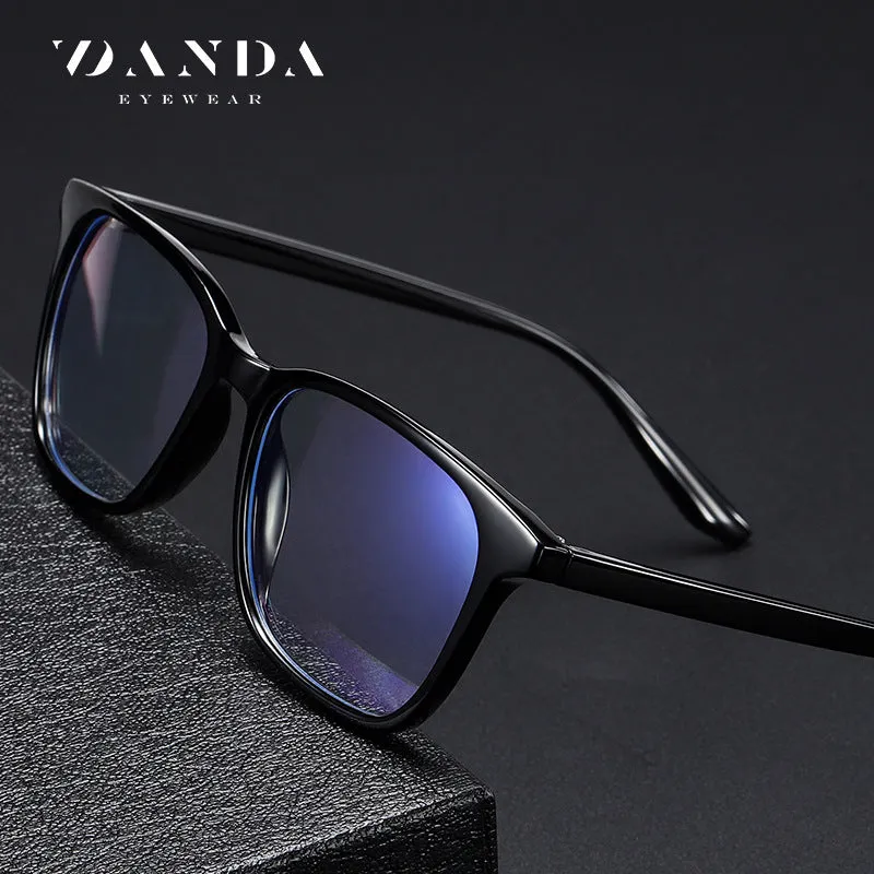 New tr90 anti-blue light glasses, retro glasses frames for men and women, literary and artistic transparent flat glasses