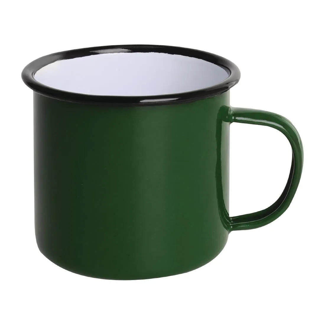 Olympia Enamel Mugs Green 350ml (Pack of 6) - DC396